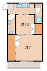 紫原グリーンマンション 2Kの間取り