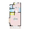 2階 築26年 1Kの間取り