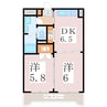 鹿児島市電１系統/桜島桟橋通駅 徒歩12分 2階 築17年 2DKの間取り