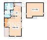2階 築16年 1SKの間取り