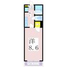 鹿児島市電１系統/涙橋駅 徒歩5分 3階 築23年 1Kの間取り