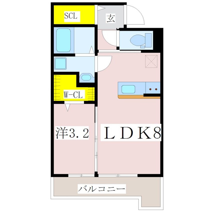 間取図 鹿児島市電１系統/騎射場駅 徒歩5分 8階 1年未満
