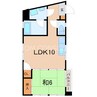 鹿児島市電２系統/中洲通駅 徒歩8分 2階 築40年 1LDKの間取り