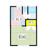 松昇ハイツ 1Kの間取り