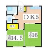 むつみアパート 2DKの間取り