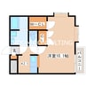 1階 築19年 1Kの間取り