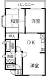 鹿児島市電２系統/中郡駅 徒歩3分 3階 築30年 3DKの間取り
