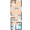 鹿児島市電１系統/二中通駅 徒歩6分 2階 築33年 1DKの間取り