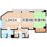 鹿児島市電１系統/二中通駅 徒歩6分 3階 築26年 2LDKの間取り