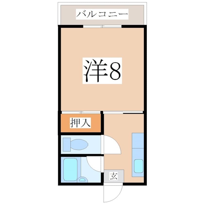 間取図 鹿児島市電１系統/荒田八幡駅 徒歩3分 3階 築37年