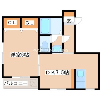 間取図 鹿児島市電２系統/高見橋駅 徒歩7分 2階 築12年