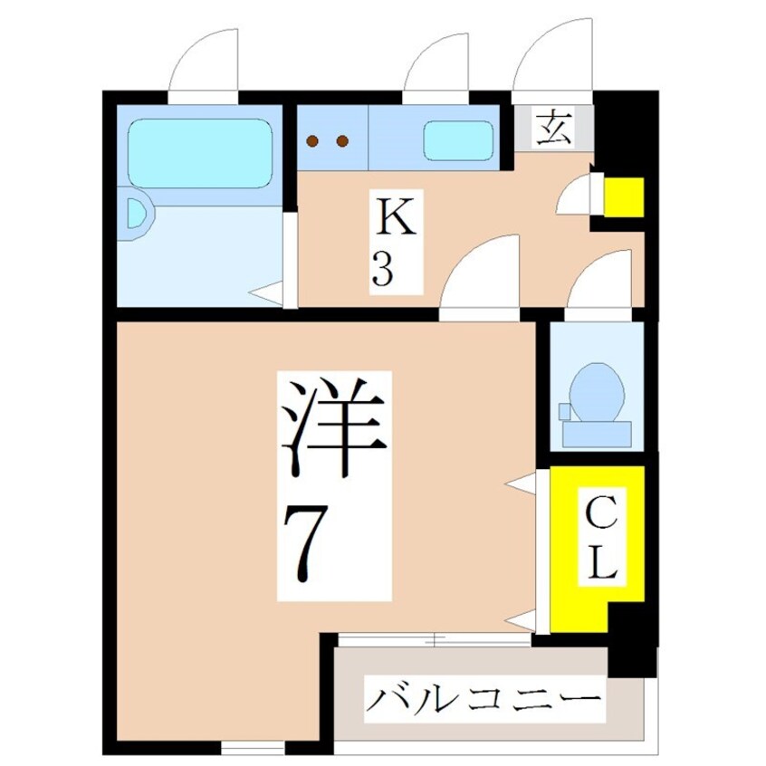 間取図 鹿児島市電１系統/涙橋駅 徒歩6分 5階 築23年