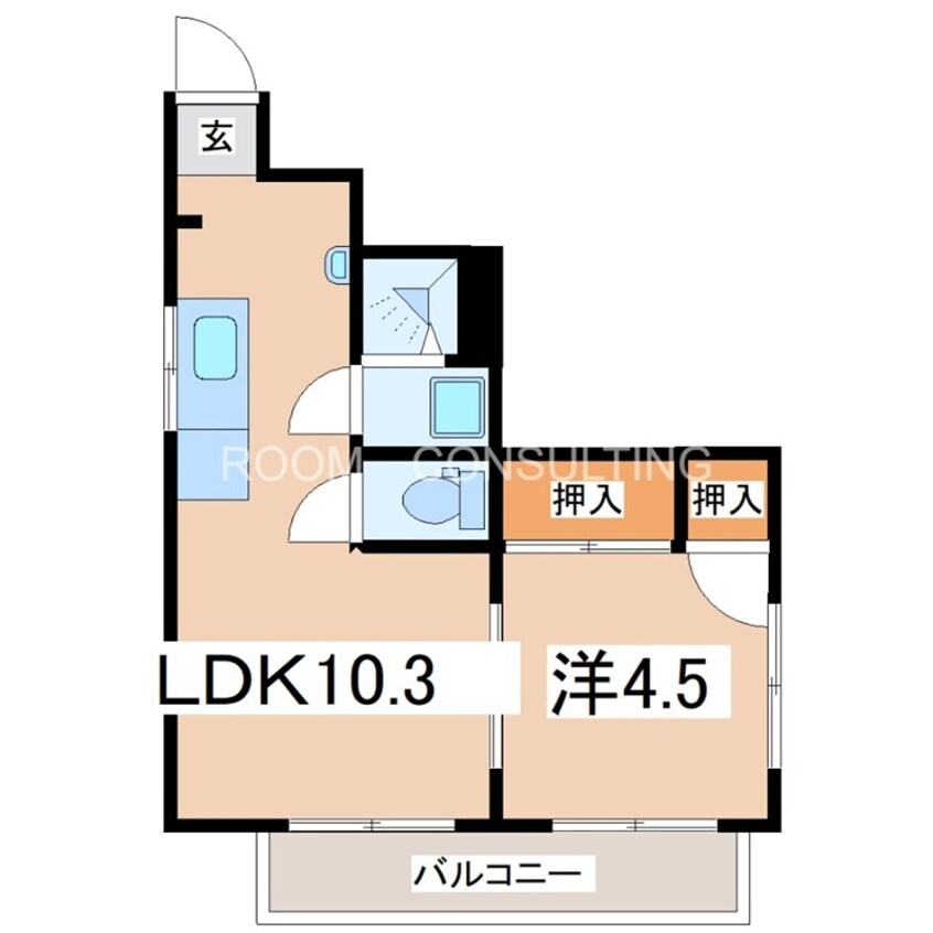 間取図 鹿児島市電１系統/武之橋駅 徒歩9分 3階 築40年