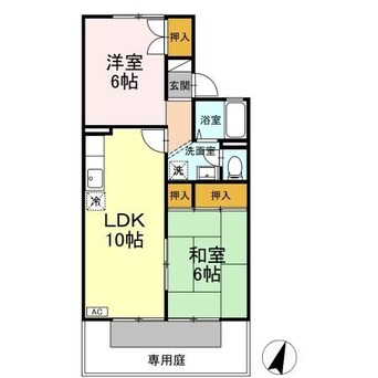 間取図 指宿枕崎線/谷山駅 徒歩23分 1階 築32年
