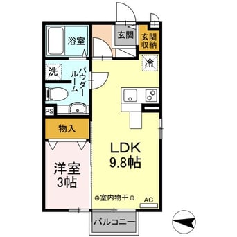 間取図 鹿児島市電１系統/谷山駅 徒歩9分 2階 築21年