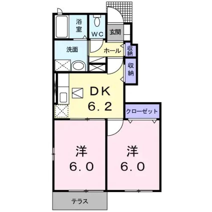 間取図 664/弥次ヶ湯団地 1階 築17年