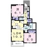 1階 築6年 2LDKの間取り