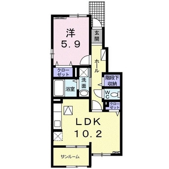 間取図 指宿枕崎線/枕崎駅 徒歩30分 1階 築12年