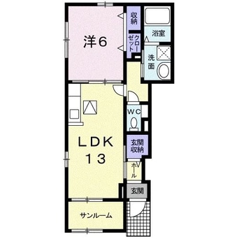 間取図 指宿枕崎線/指宿駅 徒歩6分 1階 築12年