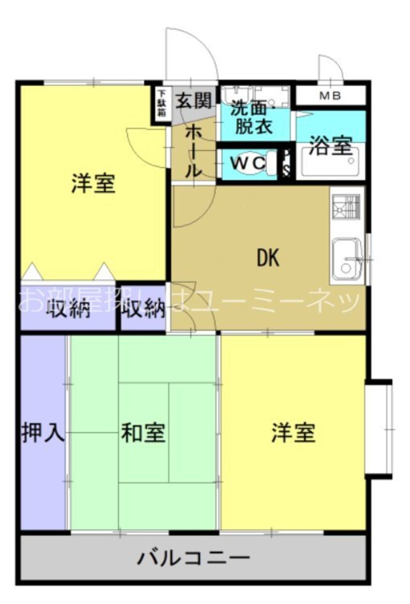 間取図 中山線/合庁前 1階 築28年