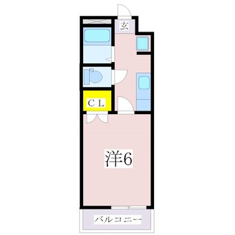 間取図 指宿枕崎線/谷山駅 徒歩5分 6階 築28年