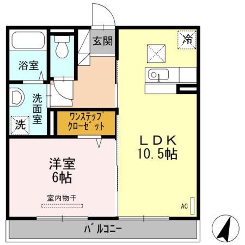 間取図 鹿児島市電１系統/谷山駅 徒歩10分 1階 築15年