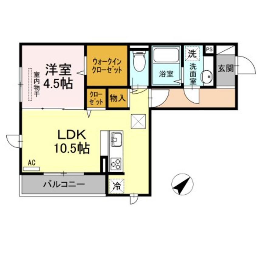 間取図 鹿児島市電１系統/谷山駅 徒歩5分 1階 築8年
