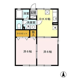 間取図 星ヶ峯～中山団地～谷山電停～イオンSC/永田 1階 築20年