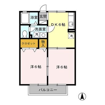 間取図 指宿枕崎線/谷山駅 徒歩14分 2階 築20年