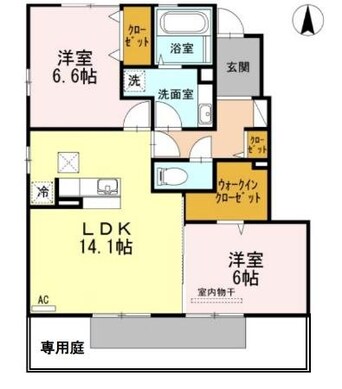 間取図 指宿枕崎線/谷山駅 徒歩38分 1階 築9年