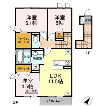 間取図 指宿枕崎線/谷山駅 徒歩21分 2階 築6年