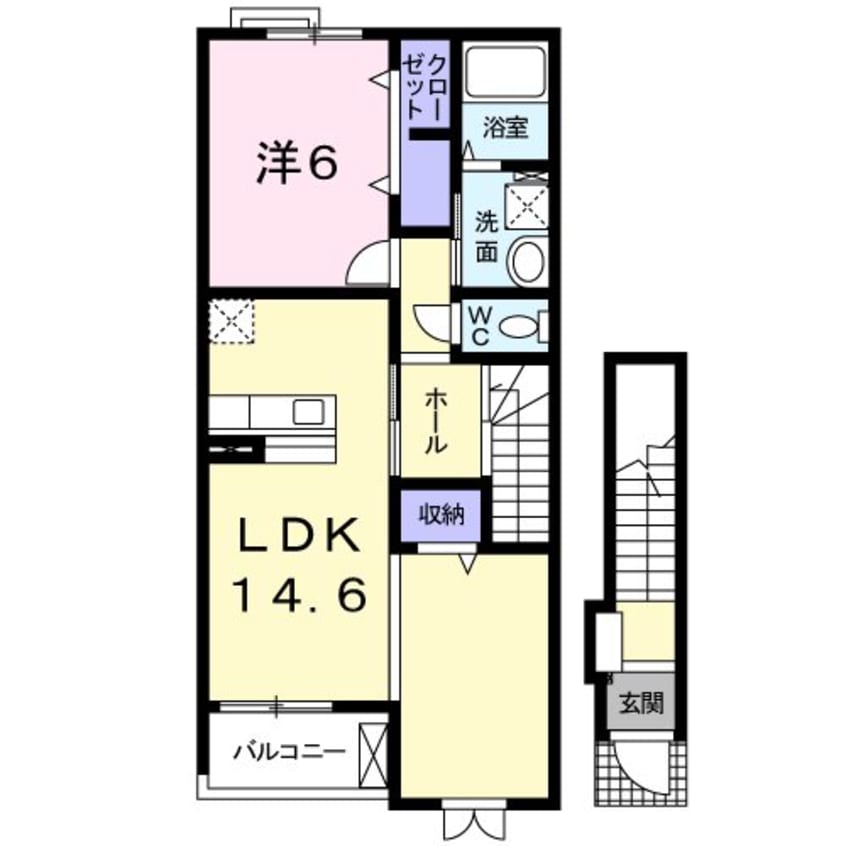 間取図 鹿児島本線/広木駅 徒歩32分 2階 築13年