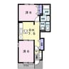 指宿枕崎線/中名駅 徒歩15分 1階 築20年 2DKの間取り