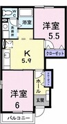 指宿枕崎線/指宿駅 徒歩12分 1階 築21年 2Kの間取り