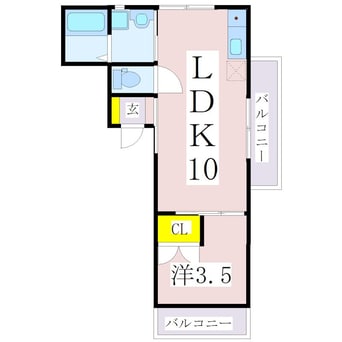 間取図 指宿枕崎線/谷山駅 徒歩14分 2階 築8年