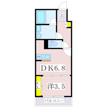 間取図 鹿児島市電１系統/谷山駅 徒歩3分 2階 築4年