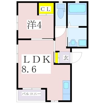 間取図 鹿児島市電１系統/笹貫駅 徒歩4分 1階 築20年