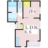鹿児島市電１系統/笹貫駅 徒歩4分 2階 築20年 1LDKの間取り