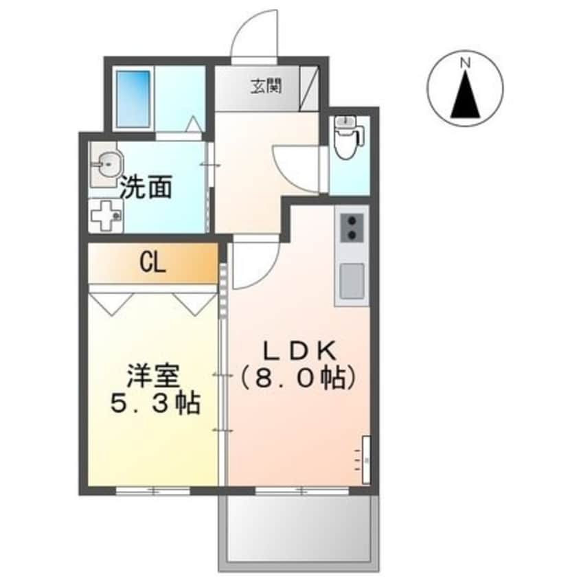 間取図 指宿枕崎線/宇宿駅 徒歩30分 2階 築10年