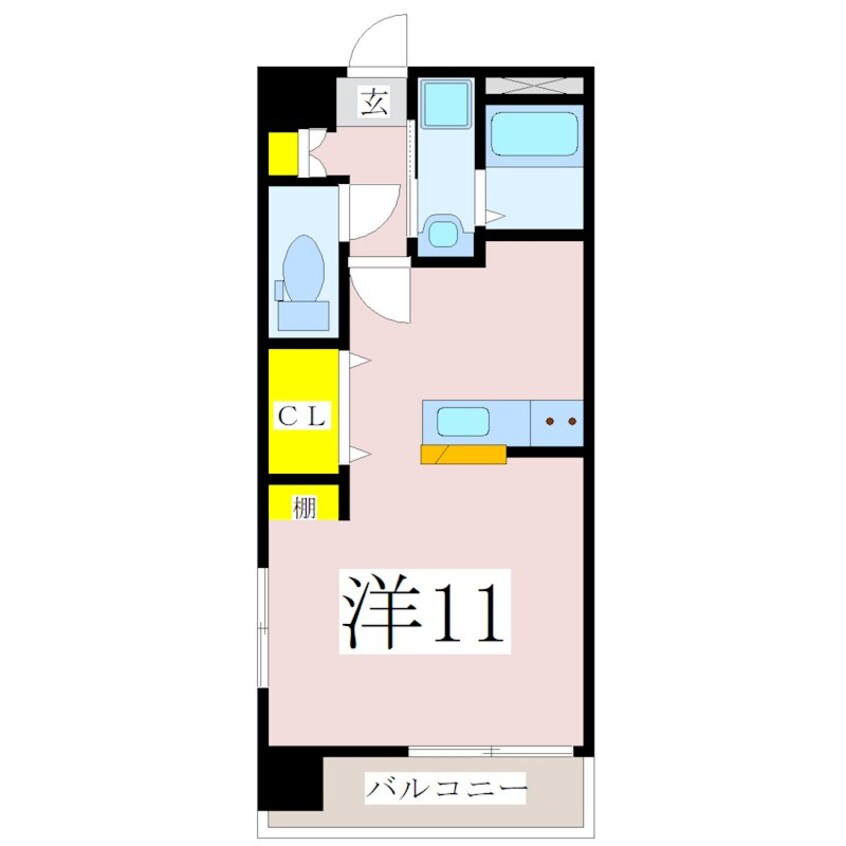 間取図 鹿児島市電１系統/二中通駅 徒歩2分 2階 築6年