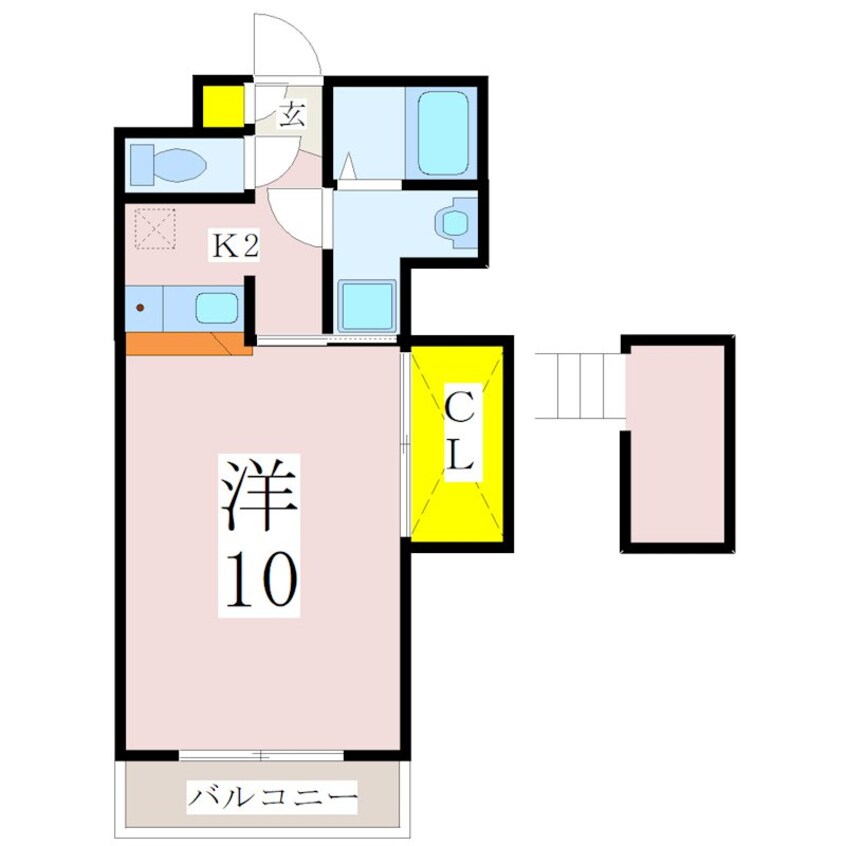 間取図 鹿児島市電１系統/涙橋駅 徒歩3分 3階 築18年