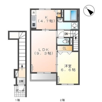 間取図 17番線宇宿線/宇宿住宅 2階 築11年