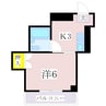 鹿児島市電１系統/郡元駅 徒歩6分 4階 築42年 1Kの間取り