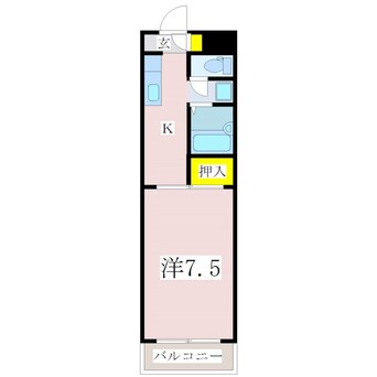 間取図 鹿児島市電１系統/二軒茶屋駅 徒歩7分 6階 築36年