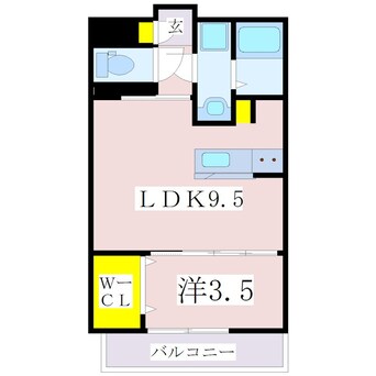 間取図 鹿児島市電２系統/工学部前駅 徒歩2分 5階 築7年