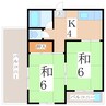 鹿児島市電１系統/荒田八幡駅 徒歩9分 5階 築39年 2DKの間取り