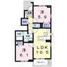 指宿枕崎線/五位野駅 徒歩15分 1階 築10年 2LDKの間取り