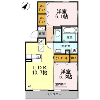 間取図 指宿枕崎線/宇宿駅 徒歩31分 3階 築12年