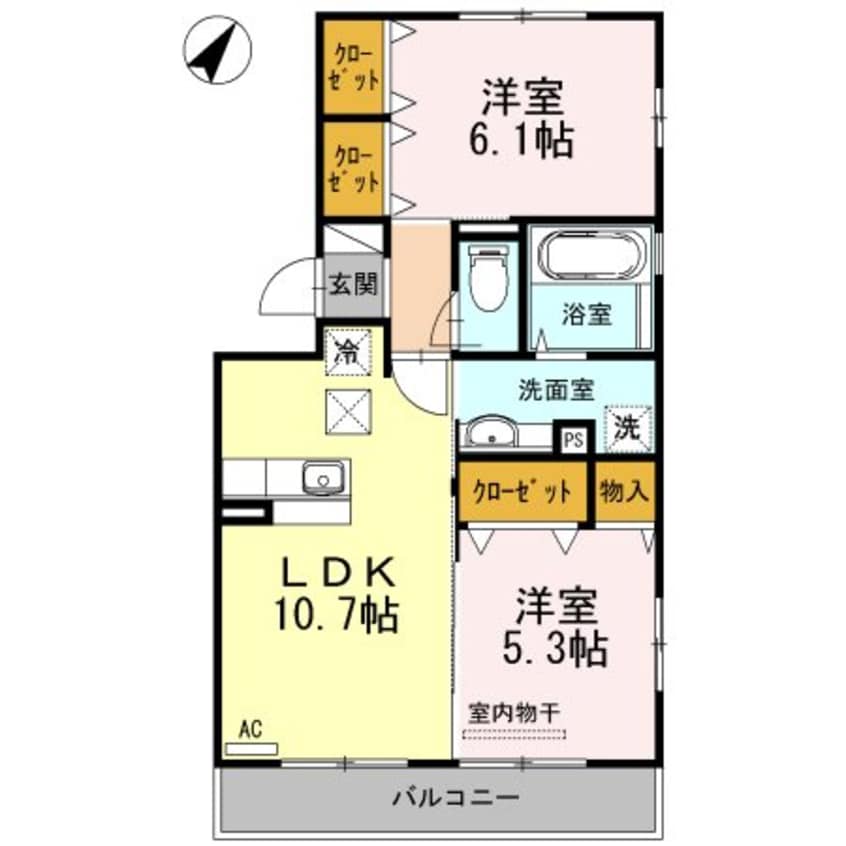 間取図 指宿枕崎線/宇宿駅 徒歩31分 3階 築12年