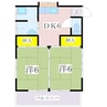 山下アパート 2DKの間取り